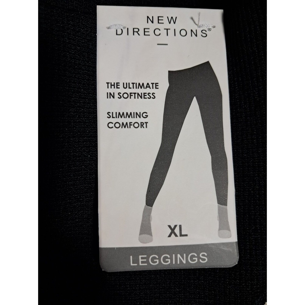 New‎ Directions Flegging, Black, XL, Slimming Comfort, 4" Waist Band